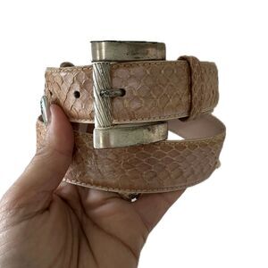The Ritz Accessory Collection Vintage Women's Tan Genuine Snake Skin Belt S